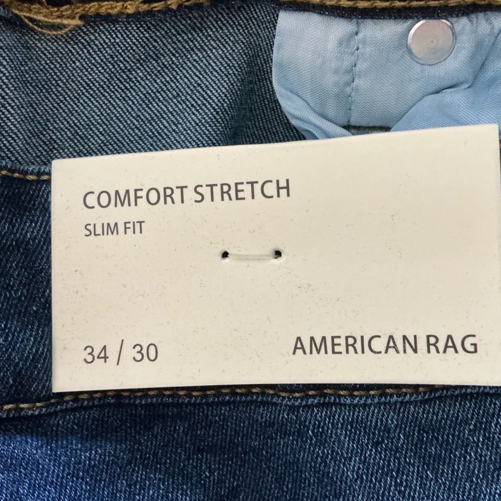 American Rag Slim Fit Comfort Stretch Jeans Dark Wash 34/30 New With Tags - Picture 3 of 5